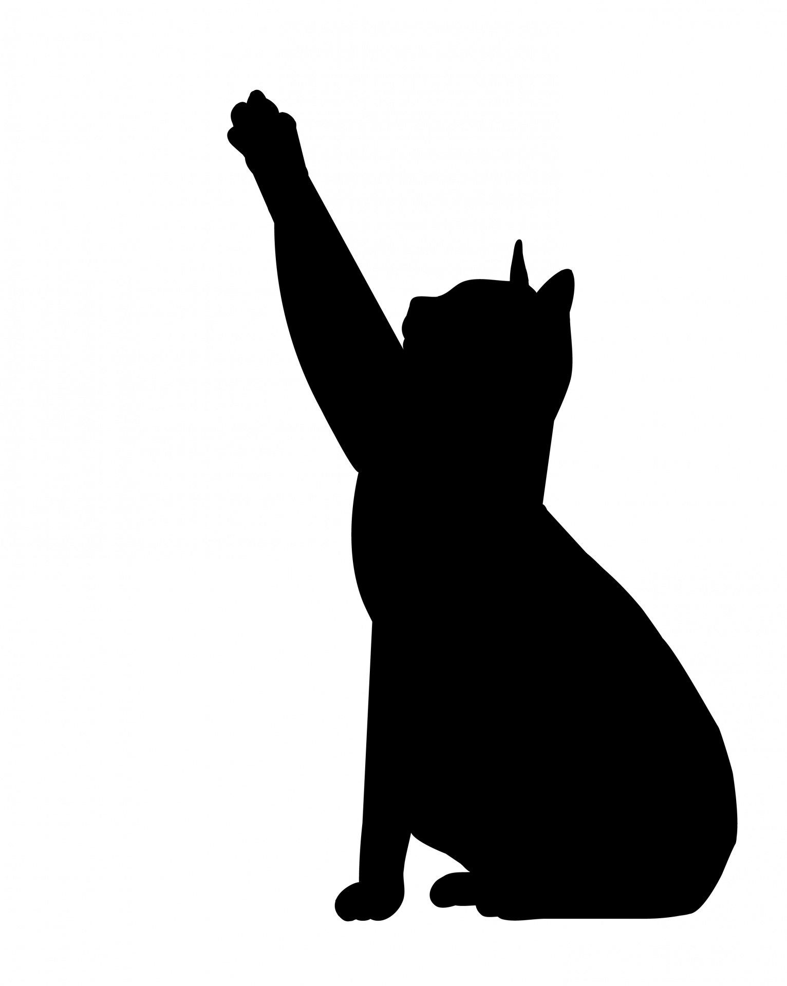 1532x1919 Cat Stretch Black Silhouette Free Stock Photo