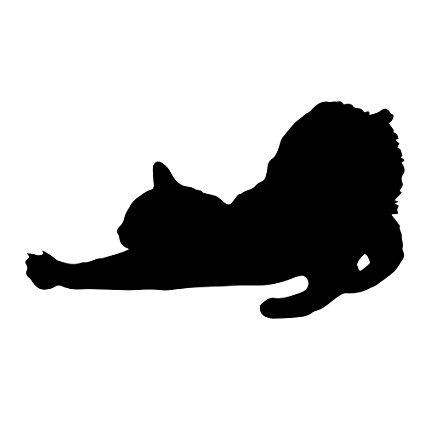 425x425 Stretching Cat Kitten Silhouette Decal Vinyl Window