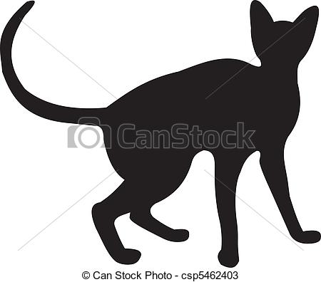 450x396 Cat Vector Silhouette Isolated On White Background Vectors