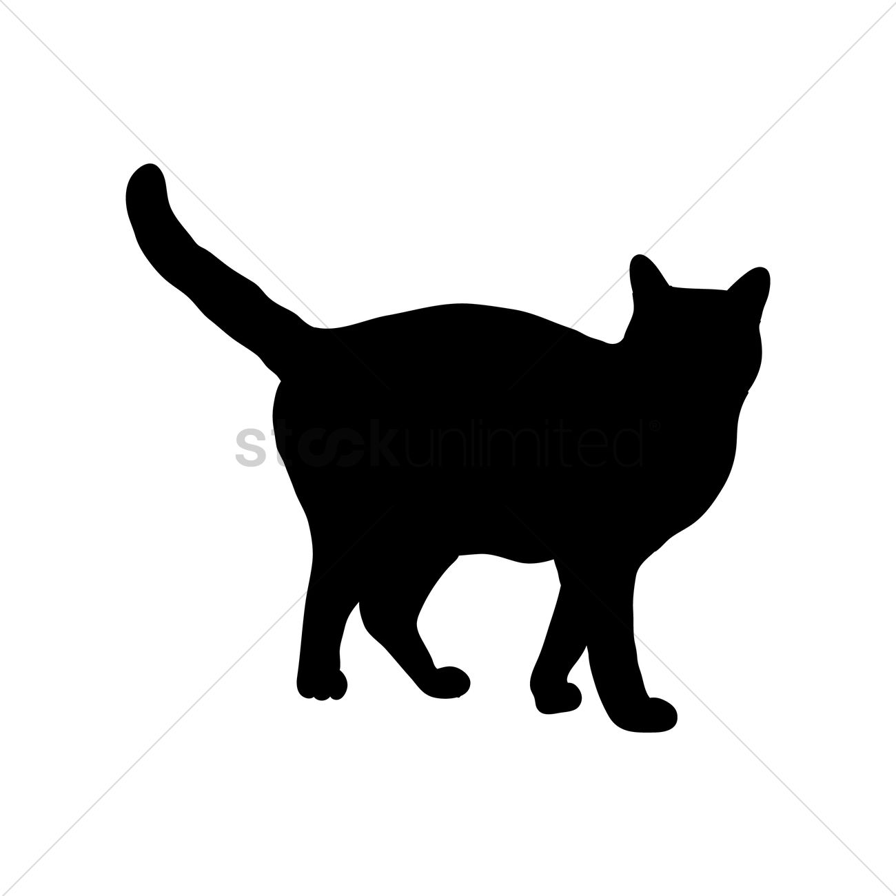 1300x1300 Silhouette Of A Cat Vector Image