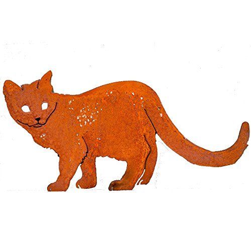 500x500 Elegant Garden Design Walking Cat Steel Silhouette With Rusty