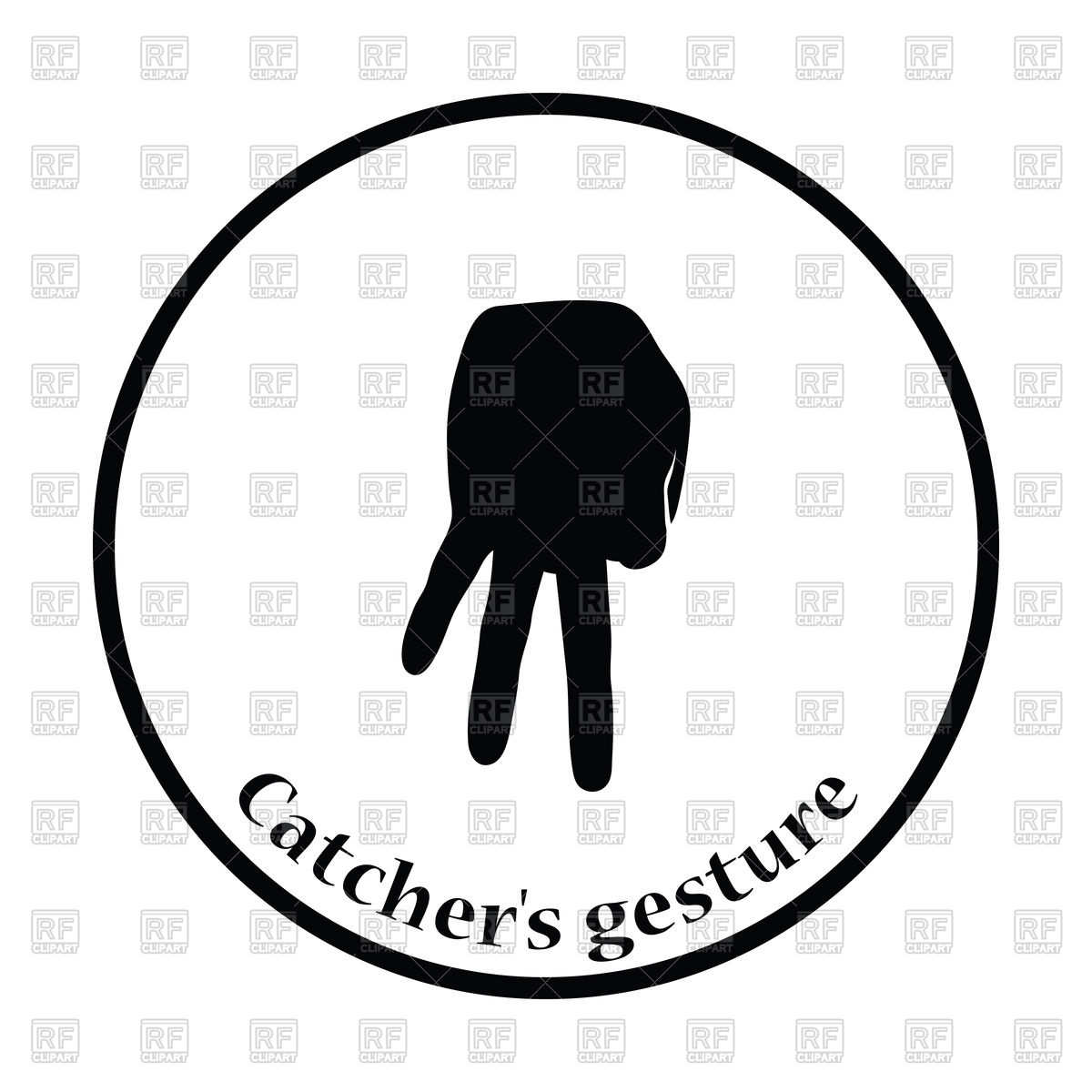 1200x1200 Silhouette Of Baseball Catcher Gesture Royalty Free Vector Clip