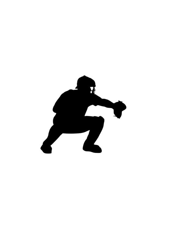 570x806 Baseball Catcher Svg Logo Outline Laptop Cup Decal Svg Digital