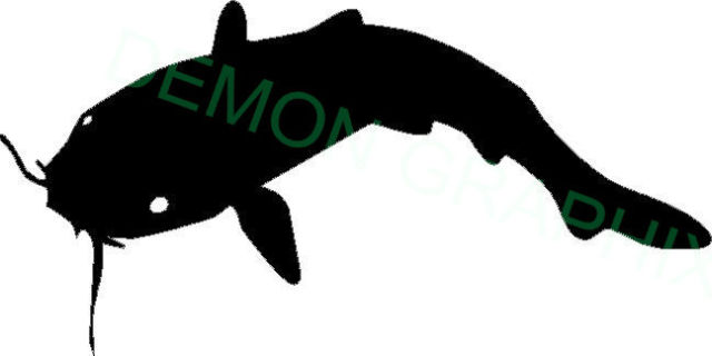 640x320 Catfish Silhouette Vinyl Decalsticker Fish Fishing Boat River
