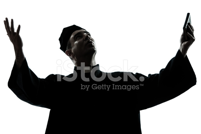 659x440 Man Priest Praying Silhouette Stock Photos