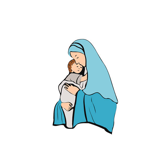 570x570 Jesus With Mary Svg Design Cutting File Also Includes Dxf Png