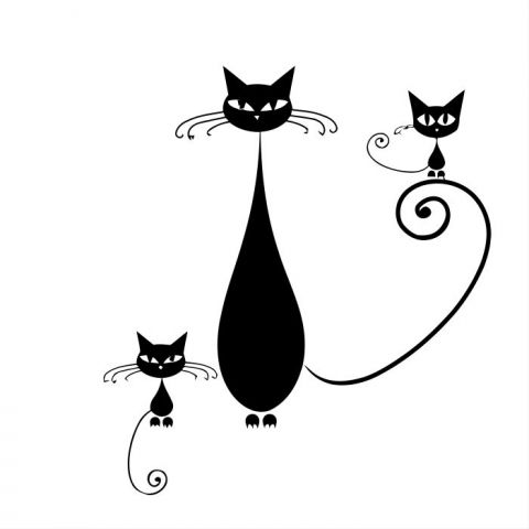 480x480 Fekete Cica Rajz