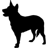 200x200 Australian Cattle Dog Silhouette Vinyl Sticker Car Decal