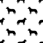 173x173 Australian Cattle Dog Floral Silhouette Dog Breed Pattern Mint
