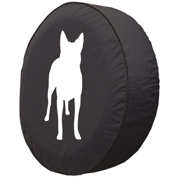 600x600 Cattle Dog Silhouette Tire Cover On Black Vinyl