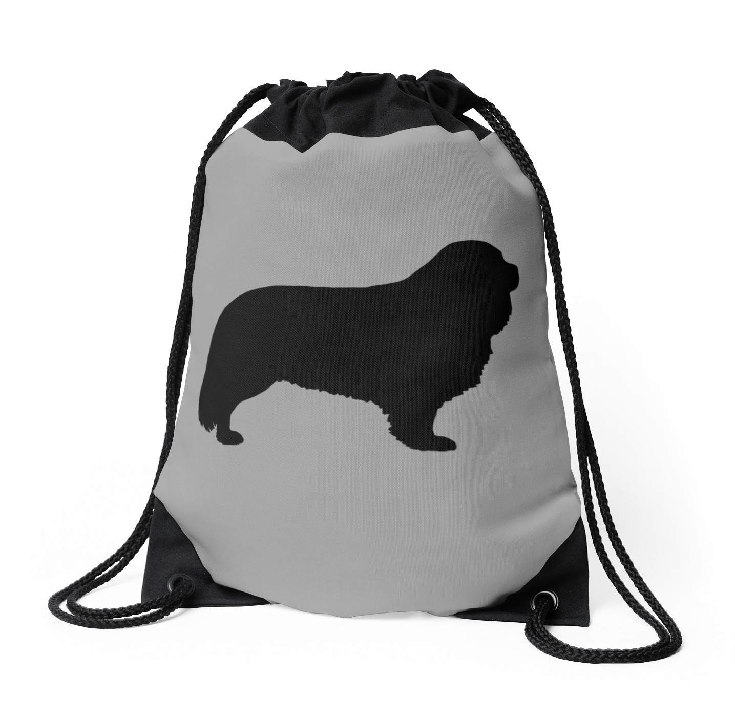 1435x1404 Cavalier King Charles Spaniel Silhouette(S) Drawstring Bags By