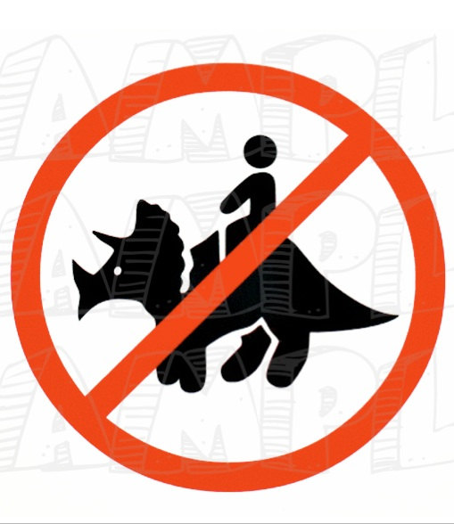 509x588 Pdf Do Not Ride The Triceratops Sign Themed Dinosaur