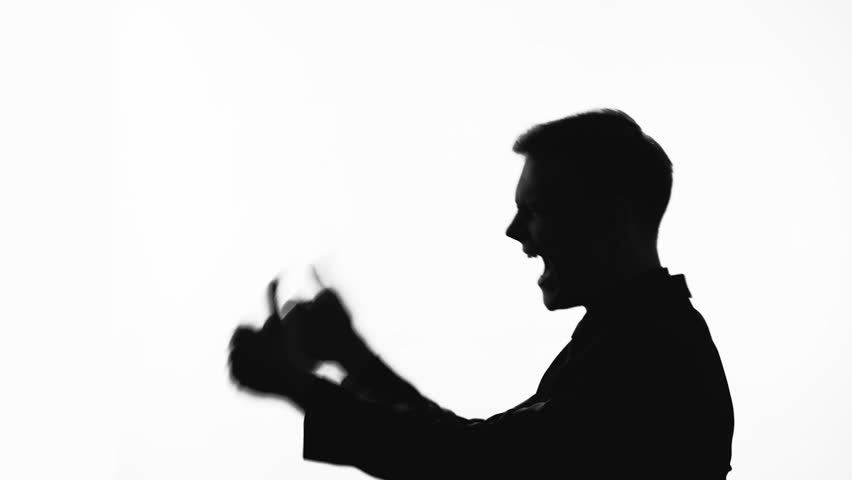 852x480 Man Showing Thumbs Up, Silhouette Side View, Celebration