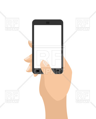 322x400 Hand And Mobile Phone Royalty Free Vector Clip Art Image