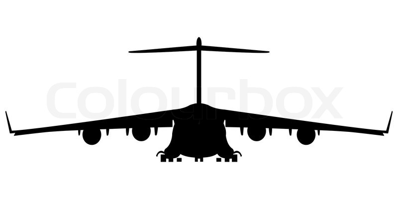 800x400 Hercules Military Airplane Silhouette, Abstract Art Illustration