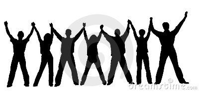 400x186 People Chain Silhouette Silhouette, Templates, Cliparts