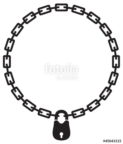 425x500 Illustration Of Chain Padlock Silhouette Stock Image