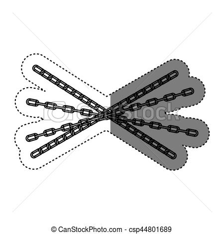 450x470 Sticker Gray Silhouette Metal Set Collection Chains Icon Vector