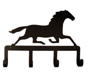 288x252 Wrought Iron Key Chain Holder With Running Horse Silhouette