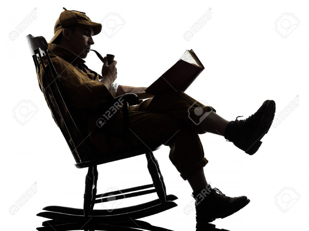 1170x876 Sherlock Holmes Reading Silhouette Sitting Rocking Chair