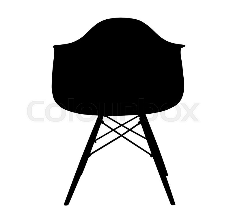 800x766 Silhouette Of Modern Chair Isolated On White Stock Vector