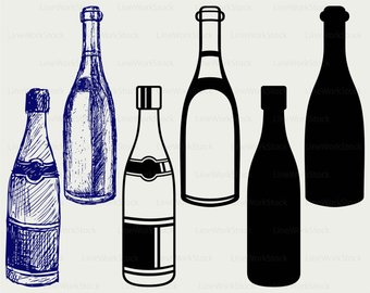 340x270 Champagne Bottle Svg Etsy