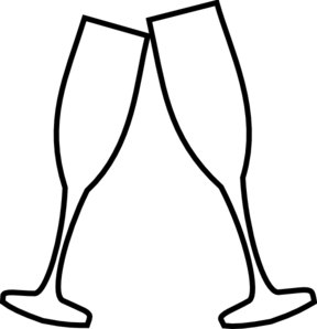 288x298 Champagne Glasses Clipart
