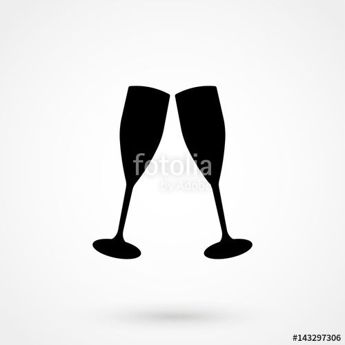 500x500 Champagne Glasses Icon Isolated On Background. Stock Image