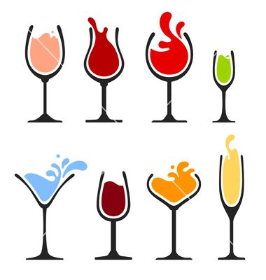 380x400 Silhouette Of Wine Glass With Splash Vector Creatieve