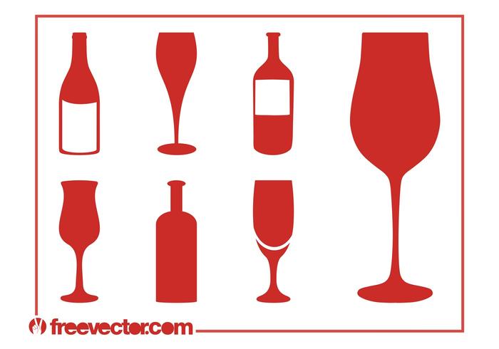 700x490 Wine Silhouettes Set