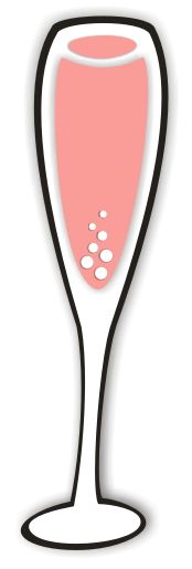 174x515 Champagne Glass Silhouette With Bubbles