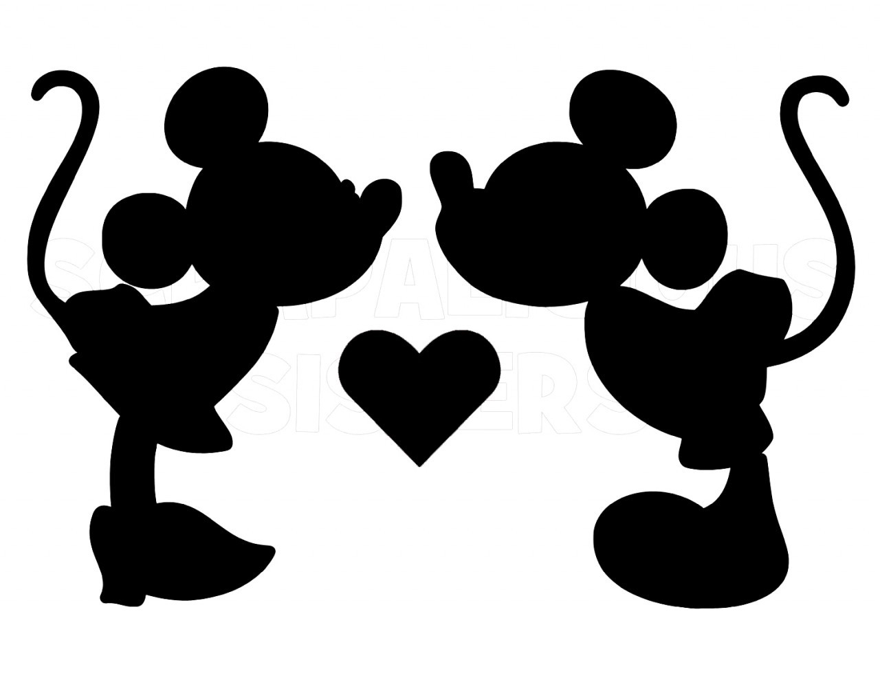 1280x989 Mickey And Minnie Silhouette Clip Art