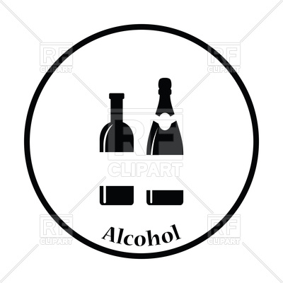 400x400 Wine And Champagne Bottles Icon Royalty Free Vector Clip Art Image