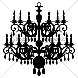 325x325 Vector Chandelier Silhouette Gl Stock Images