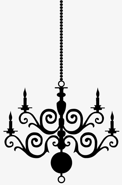 412x624 Classical Chandelier Silhouette Vector Material, Light, Sketch