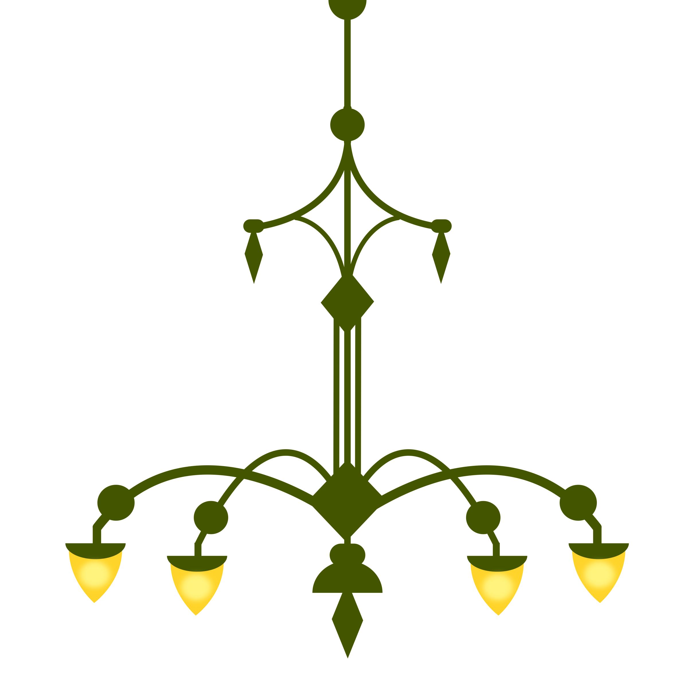 2400x2400 Ornate Chandelier, With 4 Lamps Version 1 Icons Png