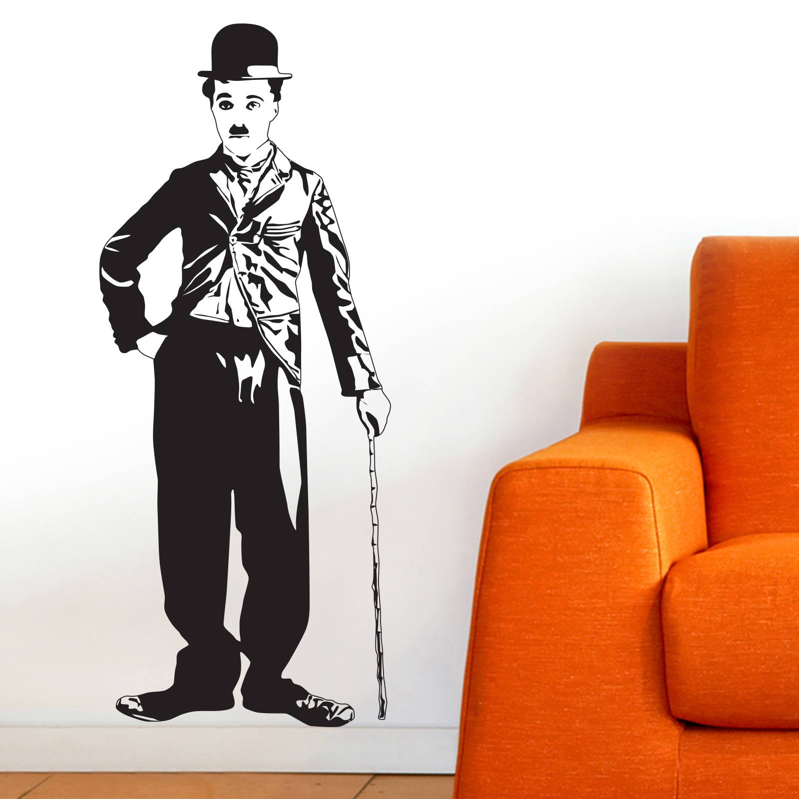 1600x1600 Charlie Chaplin Silhouette Wall Sticker Wall Stickers