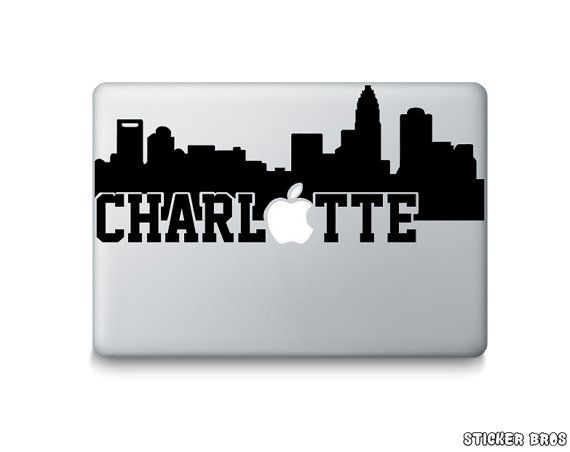 570x452 Charlotte Skyline Silhouette Macbook Decal By Stickerbrosdecals
