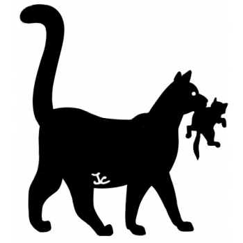 350x350 Silhouette De Chat Avec Chaton