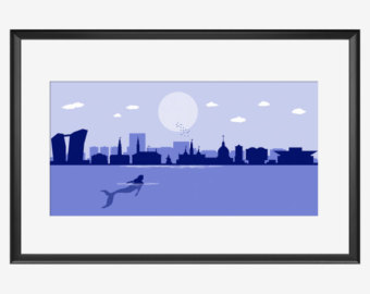 340x270 Chicago Skyline Art Print The Jungle Man Jungle Book