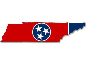 300x225 2x7 Inch Tennessee Shaped Tn State Flag Sticker Decal South