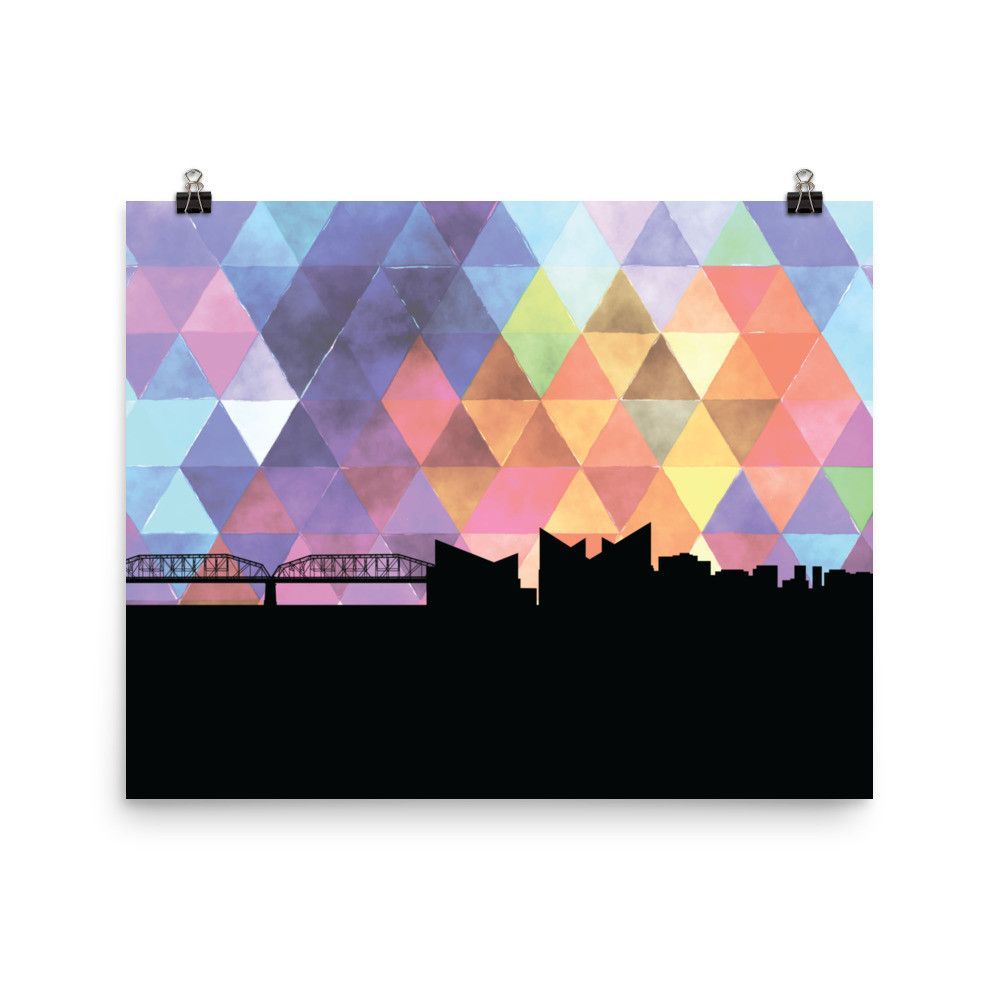 1000x1000 Chattanooga Geometric Skyline Print In Purple I Just Paint