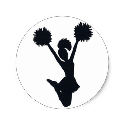 400x400 Cheerleader Silhouette Classic Round Sticker