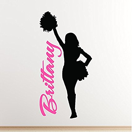 425x425 Personalized Cheerleader Wall Decal Art Cheerleading