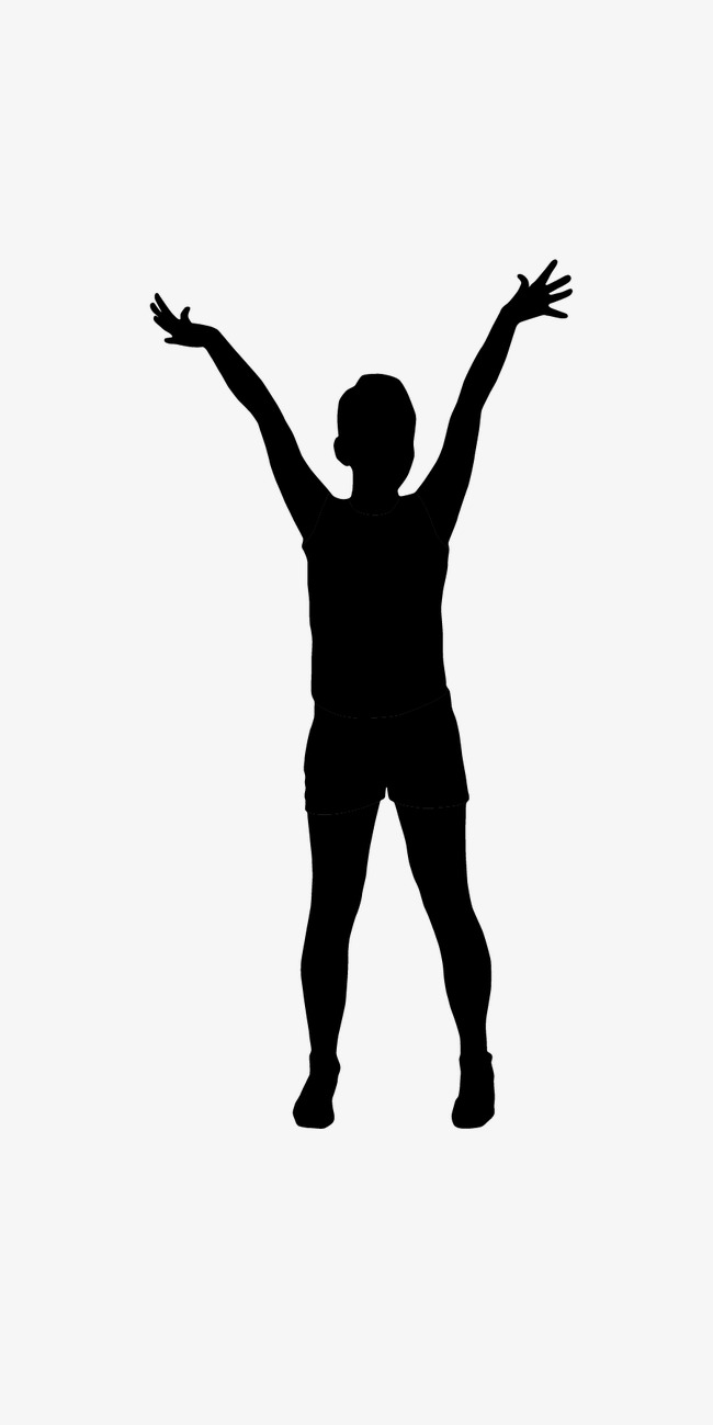 650x1299 Cheering Silhouette Figures, Cheer, Excited, Silhouette Figures