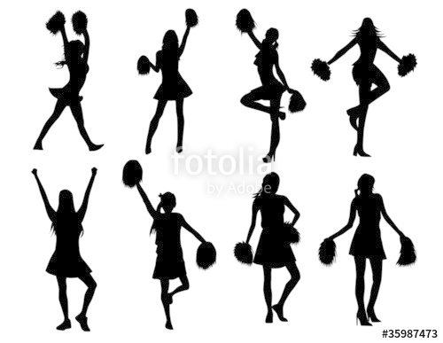 500x387 Cheerleaders! Vector Clip Art Stock Image And Royalty Free