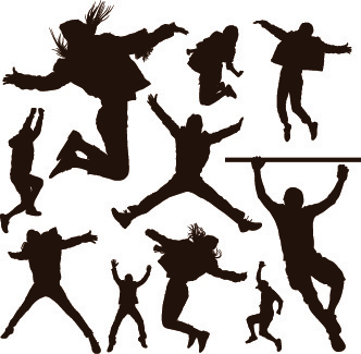 332x325 People Cheering Silhouette Free Vector Free Vector Download