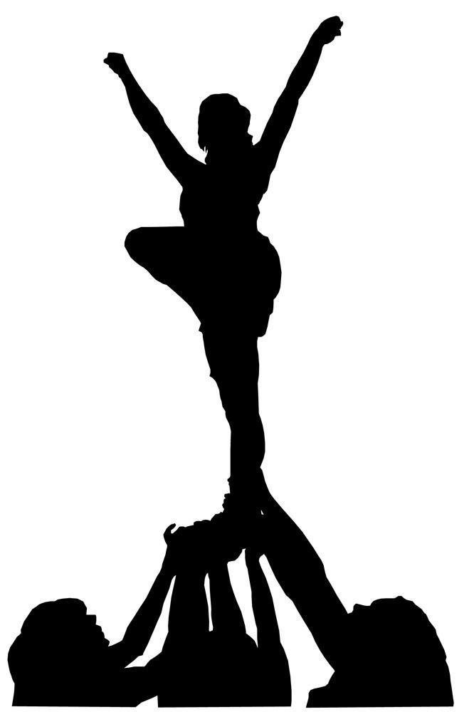 666x1000 Wallmonkeys Cheerleaders Silhouette Wall Decal Peel