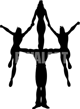 266x361 Cheer Stunt Silhouette Clipart