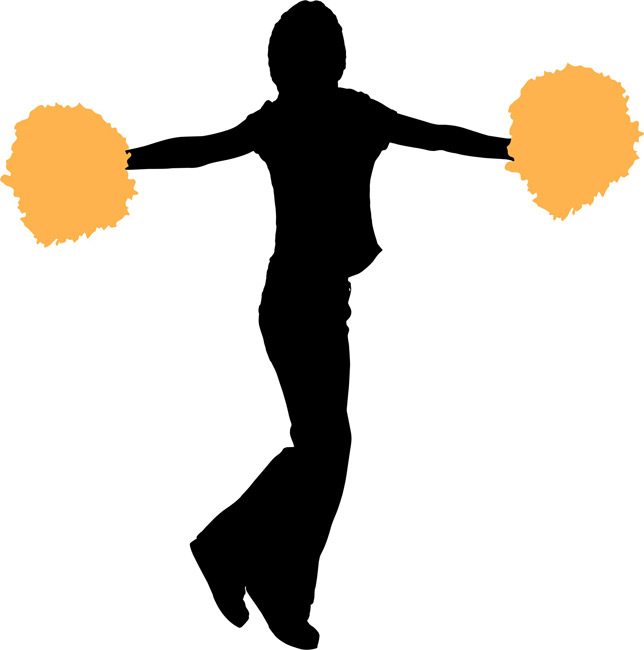644x650 Cheerleader 02 Silhouette Stencils
